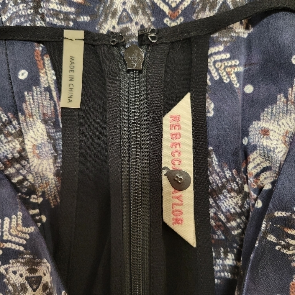 Rebecca Taylor Metallic Grey Kaleidescope Mini Dress - Picture 5 of 7